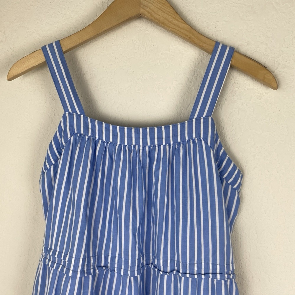 Pact Size M Easy Sunset Cami Dress Blue Striped Coastal Organic Cotton Tiered - Picture 4 of 10